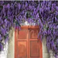1 Piece  Vine Garland Silk Hanging Ceiling Decoration Wisteria Leaf Flower Wisteria Flower. 