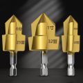 High Quality Upgraded Three Blade PPR Lifting Drill Bit Hexagon Shank 20/25/32mm Step Drill Water Pipe Connection Tool Drilling Tools Set Water Pipe Expander. 