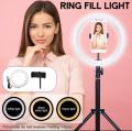RGB LED 10inch Ring Light Stand Selfie Tripod Phone Live Makeup Holder Dimmable full set. 