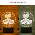 New I LOVE YOU 3D Lamp Creative 3 Colors Night Lights Novelty Illusion Night Lamp Illusion Table Lamp For Home Decorative Light. 