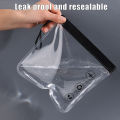 Transparent PEVA Cosmetic Zipper Bag With Pull Ring Travel Makeup Brush Accessories Packaging Storage Display Favors. 
