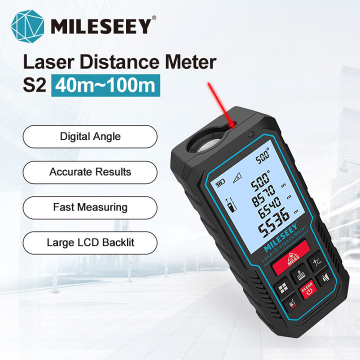 Mileseey S2 with Digital Angel and Rechargeable Laser Distance Meter ...