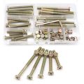 Hexagon Hex Furniture Screw Nut Set Zine M6 Threaded Bolts Phillips Nuts Wood Bed Chair Desk Table Crib Screws Assortment Kit. 