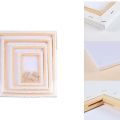 White Blank Artist Canvas Board Wooden Frame 20cm X 20cm 280gsm. 