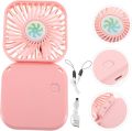 Rechargeble USB Fan Portable Fan Rechargeable Personal Fan Handheld Mini Fan for Desk Mini Battery Fan Portable Fan Hanging Neck Fan PINK. 