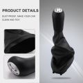5 Speed Leather Manual Car Gear Shift Knob Lever with Boot Cover for Renault Clio 2 Clio 3 Megane 2 Scenic 2 Kangoo. 