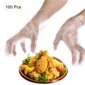 100pcs/set Disposable Clear Polythene PE Gloves Plastic Food Safe Cleaning Glove. 