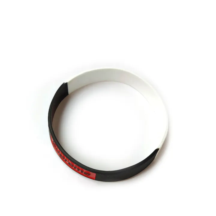 Supreme%20Two%20Tone%20White%20&%20Black%20Silicone%20Mens%20&%20Womens%20Unisex%20hand%20band%20Wristband%20Bracelet%20-%20Image%204