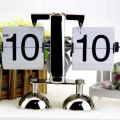 Flip Digital Clock Small Scale Table Clock Retro Flip Clock Stainless Steel Flip Internal Gear Operated Quartz Clock Home Decor. 