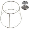 Double Tier Pie Stand 2-Tier Round Serving Tray Holder Stainless Steel 17-23cm. 