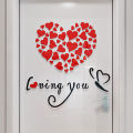 3D Mirror Acrylic Wall Stickers Wedding Room Beauty DIY Sets Wall Stickers Creative Romatical Love Heart Home Door Art Decoratin. 