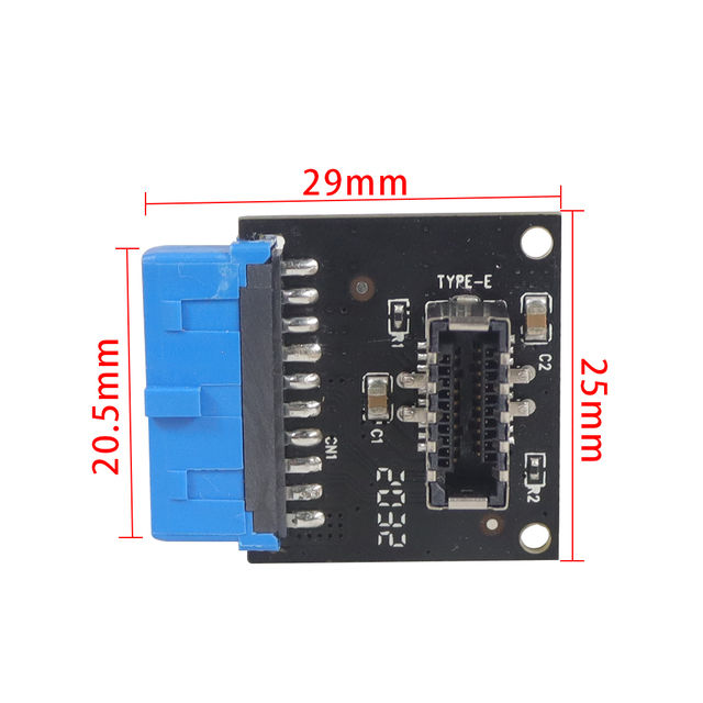 Type C Usb3.1 Front Panel Socket Usb 3.0 19 Pin To Type-E 20pin Header ...