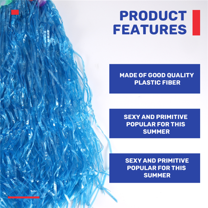 6%20Set%20Hawaiian%20Grass%20Skirt%20Flower%20Hula%20Lei%20Wristband%20Garland%20Fancy%20Dress%20Costume%20-%20Image%206