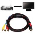 1.5M US HDMI To 3-RCA Video Audio AV Component Converter Adapter Cable For HDTV. 