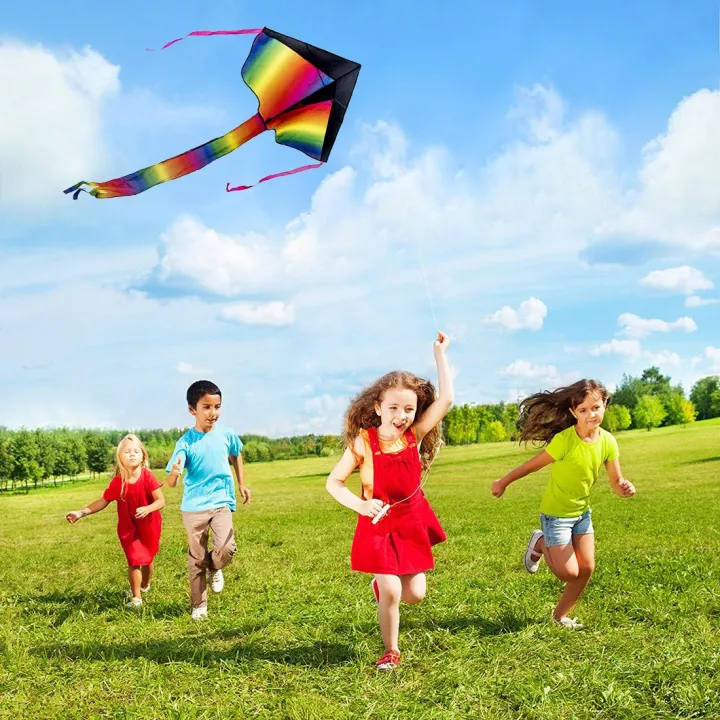 Outdoor%20Sky%20Dancer%20Toy%20Kite%20Polyester%20Fiberglass%20Triangle%20Flying%20Kite%20with%20Long%20Tail%20-%20Ramdom%20Color%20-%20Image%204