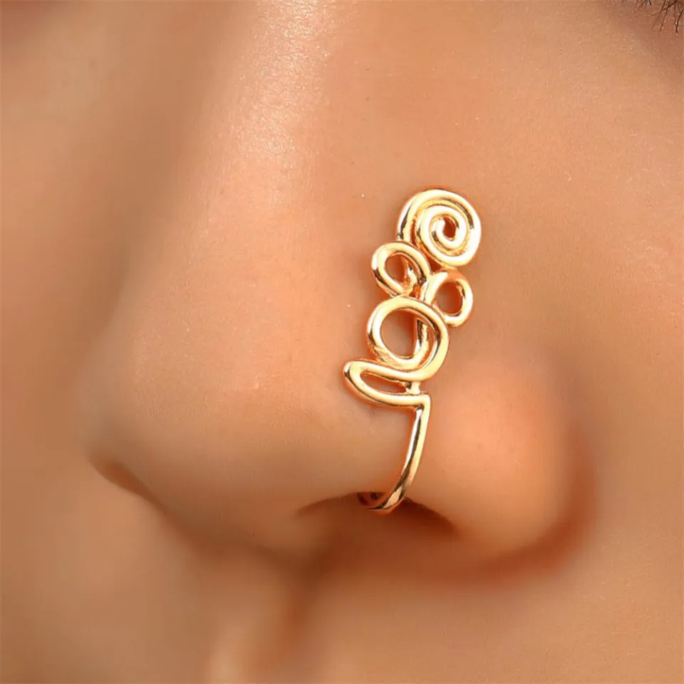 Nose Ring Snake Copper Non Piercing Zircon U-shaped For Women Girl