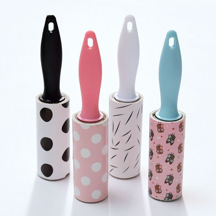 【HOT】 Mini Portable Lint Remover Clothes Dust Fluff Pet Hair Sticky Brush Roll Clothes Coat Sticky Lint Roller Practical Home Supplies