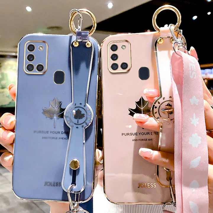 For%20Samsung%20Galaxy%20A21s%20Back%20Cover%20with%20Lanyard%20+%20Wristband%20Fashion%20Shiny%20Maple%20Leaf%20Plating%20Bumper%20Stand%20Holder%20Case%20Camera%20Protection%20Soft%20Silicone%20Mobile%20Phone%20Cases%20-%20Image%204