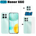 Honor X6C Tempered Glass 3 in 1 Screen Protector for Honor X 6C X6 C Tempered Glass with Camera Lens Glass Protector. 