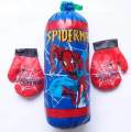 Kids Spiderman Punching Bag With Gloves. 