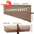 Durable Hanging Loop Tool Bag Portable Tool Storage Bag with 16 Pockets Easy to Carry Wrench Roll Organizer for Convenient Tool Organization Foldable Design for Wall-mounted Tool Bag. 