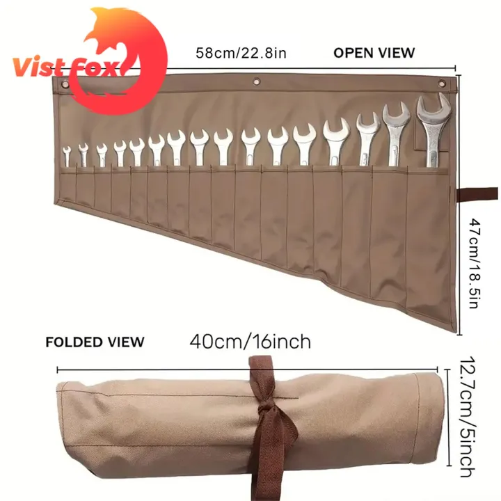 Durable%20Hanging%20Loop%20Tool%20Bag%20Portable%20Tool%20Storage%20Bag%20with%2016%20Pockets%20Easy%20to%20Carry%20Wrench%20Roll%20Organizer%20for%20Convenient%20Tool%20Organization%20Foldable%20Design%20for%20Wall-mounted%20Tool%20Bag%20-%20Image%204