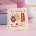 Cute Mini 2026 Desk Calendar Coil Binding Flip Desktop Calendar Cartoon Daily Planner Office School Supplies. 