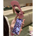 Zebf -- Luxury leopard print cute Hello Kitty make up mirror flip protect Case for iPhone 13 14 15 16pro Max retro mobile phone KT cover. 