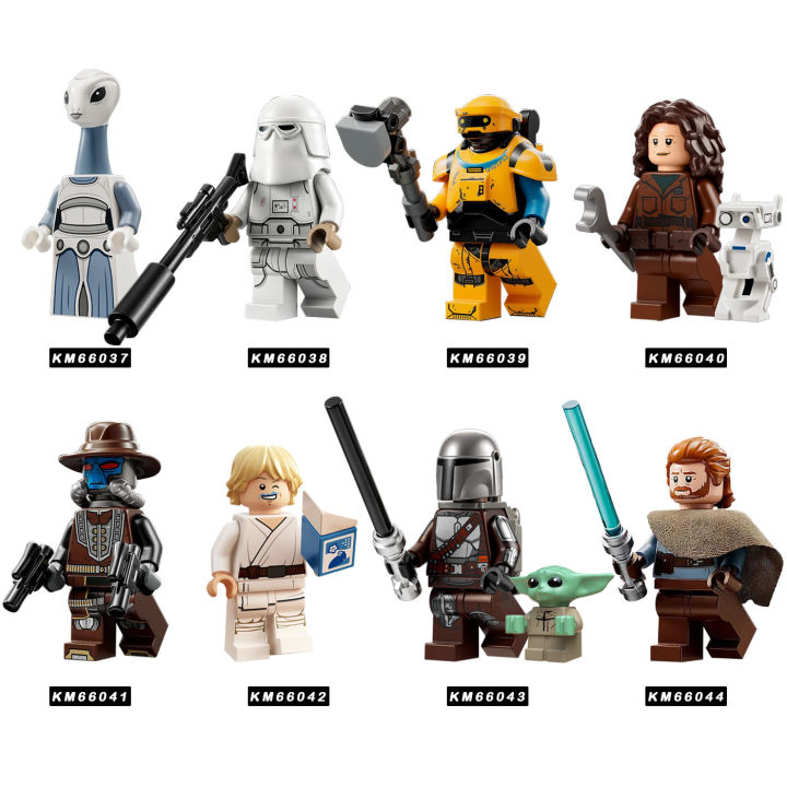 Single Sale Star War Figures Building Blocks Luke Skywalker Mandalorian Yoda Clone Trooper Minifigures Children Toys KM66037-66044