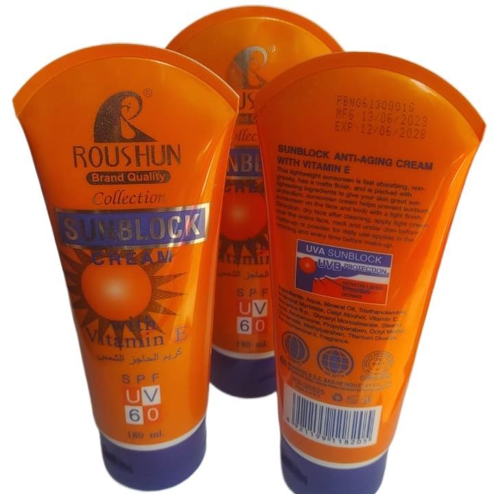 SPF%2060%20Roushun%20Sunblock%20Moisturizing%20RSC60%20Sunscreen%20Sun%20Lotion%20or%20Sun%20Cream%20with%20Vitamin%20E%20180%20ML%20-%20Image%202