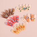 【ALLGOOD】3D Gradient Marble Nails Stickers Coloring Bloom Manicure Decals Golden Wave Stripe Slider Foil DIY Nail Art Accessories. 
