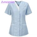 V-neck Design Nurse Tops Women's V-neck Nurse Scrub Tops with Pockets Stylish Patchwork Color Nursing Uniforms for Work Short Sleeve Overalls Workwear Nurse Uniform. 