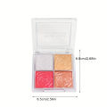 4-Shade Highlighter Palette, All-in-One Eyeshadow, Blush, Contour, And Illuminator, Long-Lasting Natural Shimmer Glitter Finish For Music Festival. 