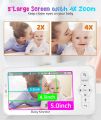 5" Video Baby Monitor with Phone App and Monitor,PTZ,2-way Talk,Night Vision,Lullabies,VOX Sound Detection,Feeding Reminder. 