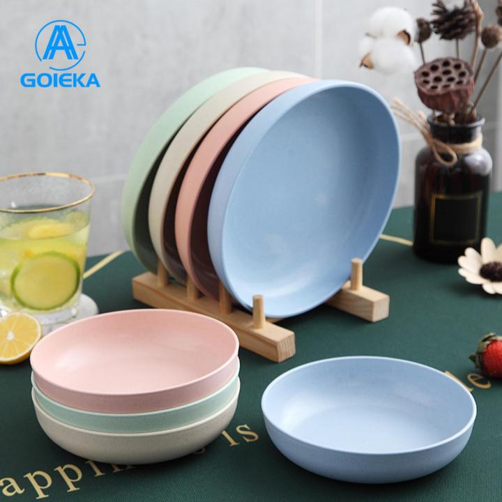 GOIKEA Food Plate Solid Color Dishwasher Safe Unbreakable