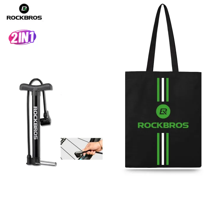Rockbros Bicycle Pump Max 120 PSI Bike Manual Air Pump Balloon Tire Inflator Schrader Valve Floor Pump Cycling Accessories for BMX Tires