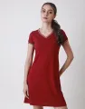 Spring & Summer Ribbed Trim T-Shirt Dress. 