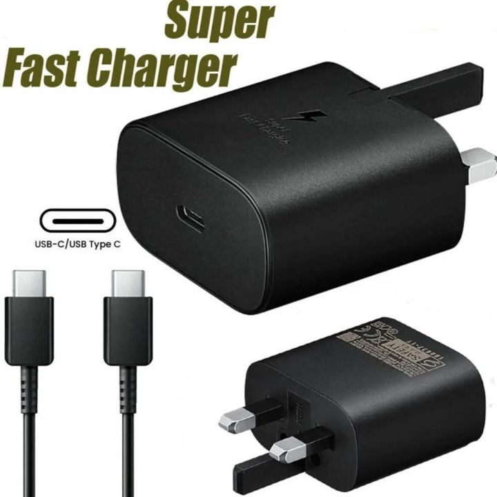 Samsung Charger 45W 25W PD Adapter With Type C Charge Cable - Super Fast Charging UK Main Plug USB-C PM