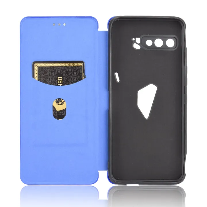 Carbon%20Fiber%20Texture%20Horizontal%20Flip%20TPU%20+%20PC%20+%20PU%20Leather%20Case%20with%20Card%20Slot%20For%20Asus%20ROG%20Phone%203%20ZS661KS%20-%20Image%204