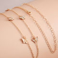 Double Thin Chain Women's Waist Chain Charming Butterfly Stainless Steel Belly Chain Summer Beach Bikini Body Jewelry. 