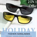 Buy 1 Get 1 Free Buy One Get One Free Night Vision and Day Time Driving and Riding Glass Sun Glass Ladies and Gents Eyewear Sunglasses for men and women. 