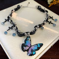 【Cheap】chocker Black Butterfly Necklace Neck Accessories Women Sweet Cool Spice Girls y2k Heavy Industry Collar Punk Necklace High Grade. 