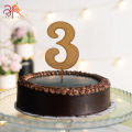 Wooden Number 3 Cake Tooper. 