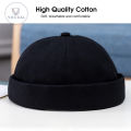Vocoal Cap For Men Dome Melon Beanie Hats Adjustable Docker Cap Fashion Men's Landlord Hat H-ip Hop B-rimless Hat Spring And Summer Street T-rend Melon Hat Embroidery Retro Cap. 