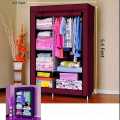 2 Door Storage Wardrobe Foldable and Movable Cloth/Fabric Wardrobe with Zip Up Collapsible Cupboard TBS. 