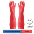 38Cm 1Pair Lengthen Dishwashing Cleaning Gloves Silicone Rubber Dish Washing Glove For Household Scrubber Kitchen Clean Tool. 