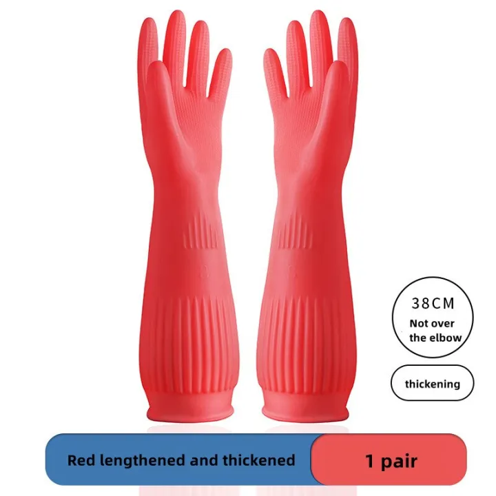 38Cm%201Pair%20Lengthen%20Dishwashing%20Cleaning%20Gloves%20Silicone%20Rubber%20Dish%20Washing%20Glove%20For%20Household%20Scrubber%20Kitchen%20Clean%20Tool%20-%20Image%204