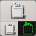 Luminous Animal Switch Sticker Cartoon Sticker Glow In The Dark Fluorescent Decoration Panda Switch Sticker Home Kid Room Decor. 