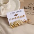 6 Pairs/Set Pearl Women’s Drop Earrings Fashion Girl Stud Earrings Set Party Accessories Jewelry. 