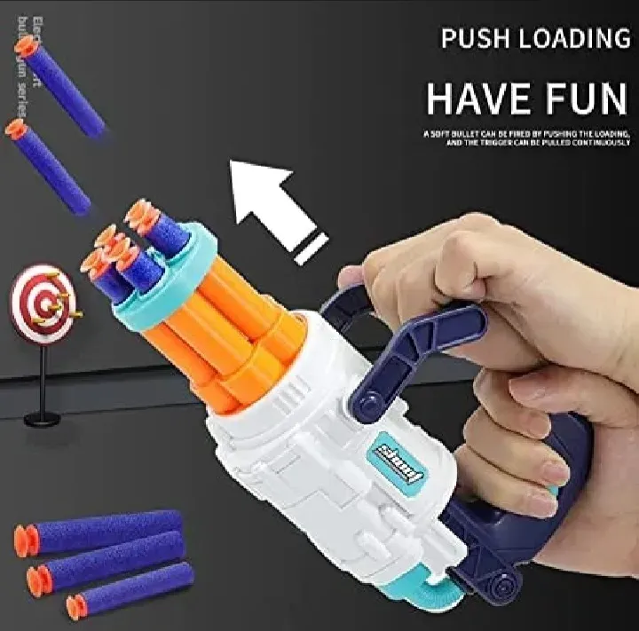 Mini Soft Bullet Revolver Toy Gun | Push Loading Foam Dart Blaster ...
